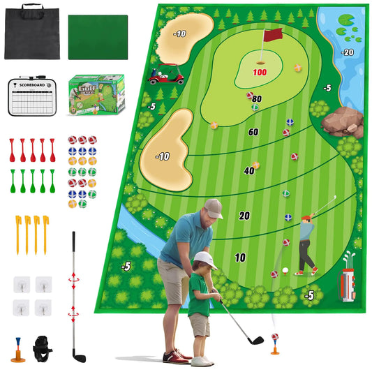 FBSPORT Golf Chipping Game 70.1 x 47.2 inch Mat Set